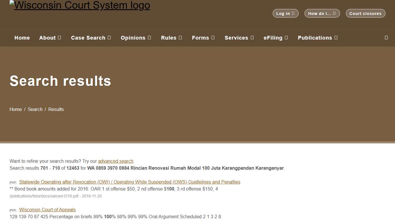 Wisconsin Court System - Search